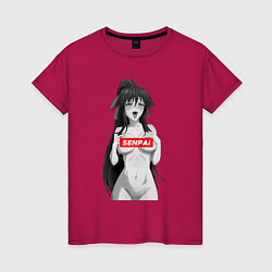 Женская футболка Ахегао senpai nudity