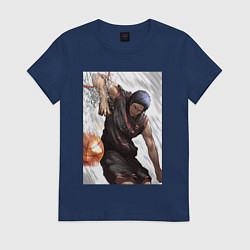 Футболка хлопковая женская Баскетбол Куроко Дайки Аоминэ, цвет: тёмно-синий