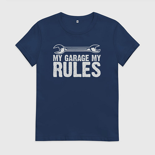 Женская футболка Мой гараж мой правила / Тёмно-синий – фото 1