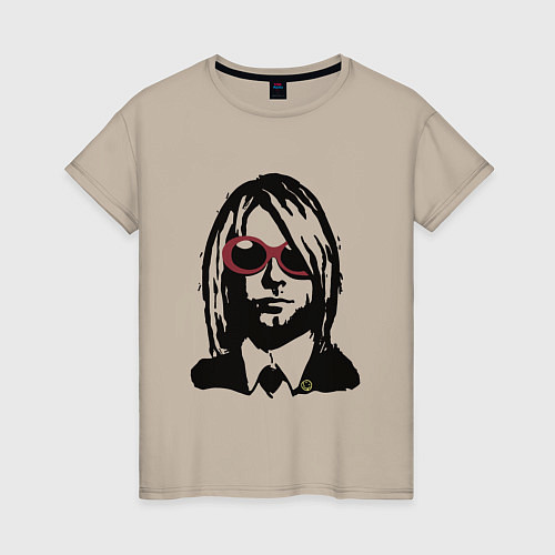 Женская футболка Kurt Cobain Nirvana portrait / Миндальный – фото 1