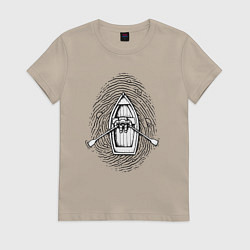 Женская футболка Космонавт лодочник