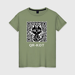 Женская футболка QR-кот