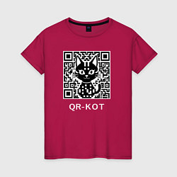 Женская футболка QR-кот