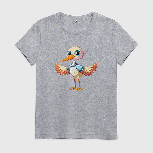 Женская футболка Маленький аистёнок / Меланж – фото 1