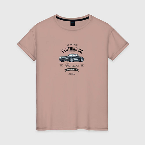 Женская футболка Grunge car / Пыльно-розовый – фото 1