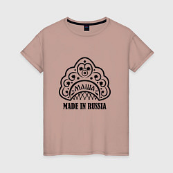 Футболка хлопковая женская Маша made in Russia, цвет: пыльно-розовый