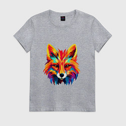Женская футболка Красочный лис поп арт