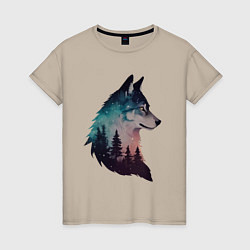Женская футболка Волк силуэт