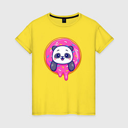 Женская футболка Панда в пончике
