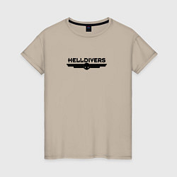 Футболка хлопковая женская Helldivers Logo, цвет: миндальный