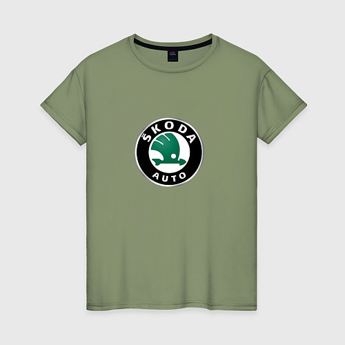 Женская футболка Skoda auto brend / Авокадо – фото 1