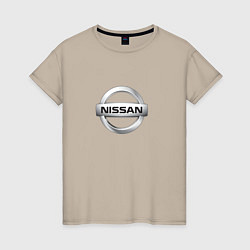 Женская футболка Nissan logo