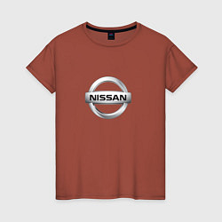 Женская футболка Nissan logo