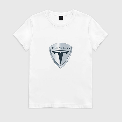 Женская футболка Tesla logo / Белый – фото 1