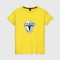 Женская футболка Tesla logo