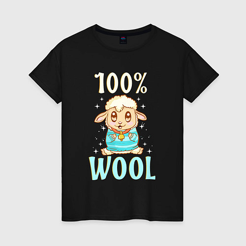 Женская футболка Стопроцентная шерсть / Черный – фото 1