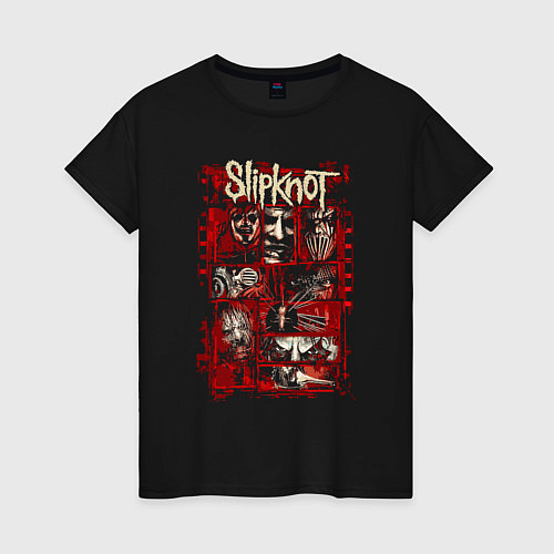 Женская футболка Slipknot rock band / Черный – фото 1