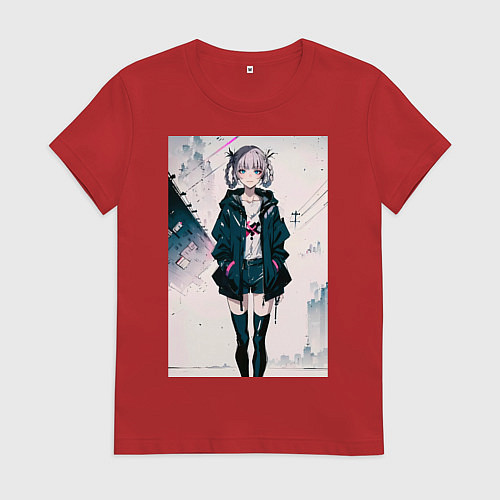 Женская футболка Надзуна Нанакуса - Песнь ночных сов / Красный – фото 1