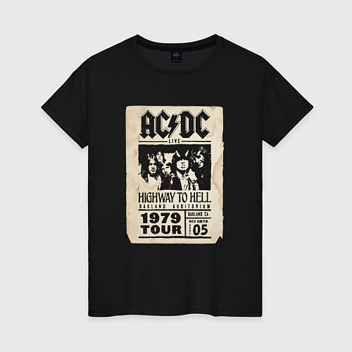 Женская футболка ACDC винтажный постер / Черный – фото 1