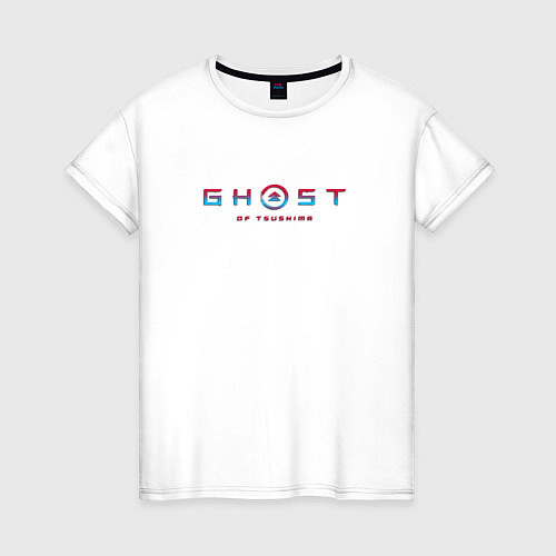Женская футболка Ghost of tsushima gradient logo japan / Белый – фото 1