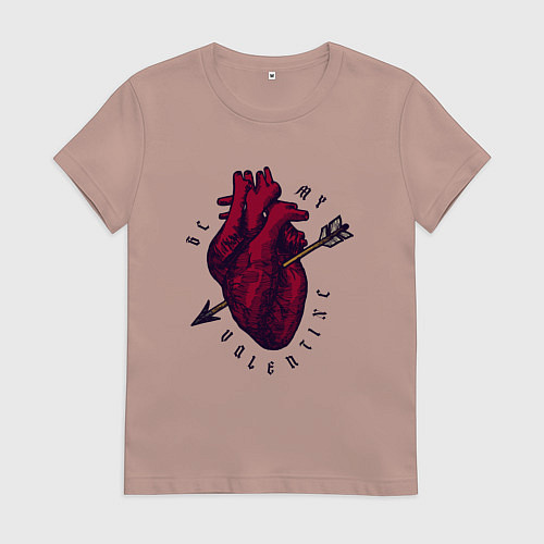 Женская футболка Be my valentine / Пыльно-розовый – фото 1