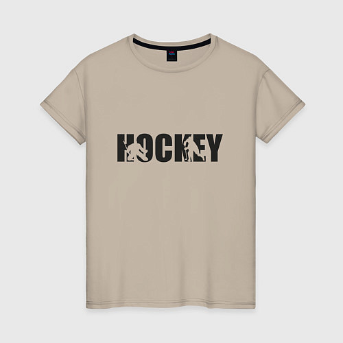 Женская футболка Hockey art / Миндальный – фото 1