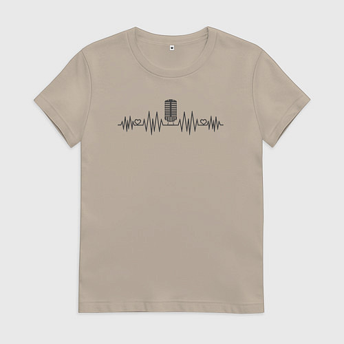 Женская футболка Музыкальный пульс / Миндальный – фото 1