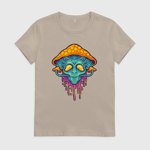 Женская футболка Грибок пришелец / Миндальный – фото 1