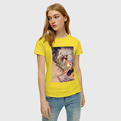 Футболка хлопковая женская Принцесса Мононоке - волк Моро, цвет: желтый — фото 2