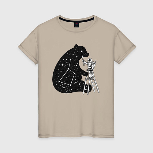 Женская футболка Космонавт и большая медведица / Миндальный – фото 1
