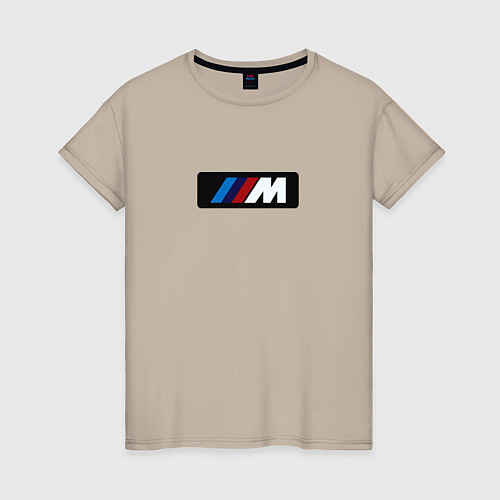 Женская футболка BMW logo sport steel / Миндальный – фото 1