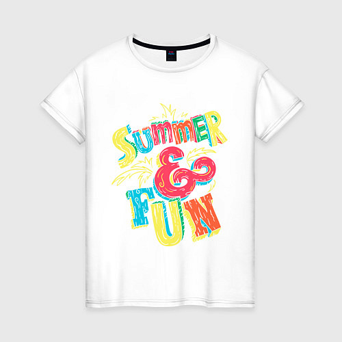 Женская футболка Summer and fun / Белый – фото 1