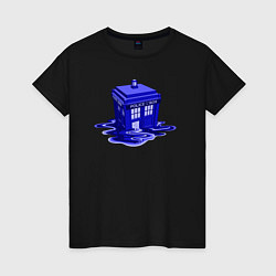 Футболка хлопковая женская Tardis ink, цвет: черный