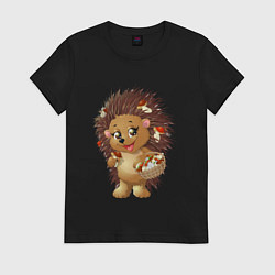 Женская футболка Красивый добрый ежик