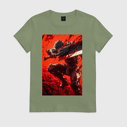 Женская футболка Берсерк Гатс Чёрный мечник проклятый