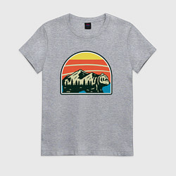 Женская футболка Медведь и горы