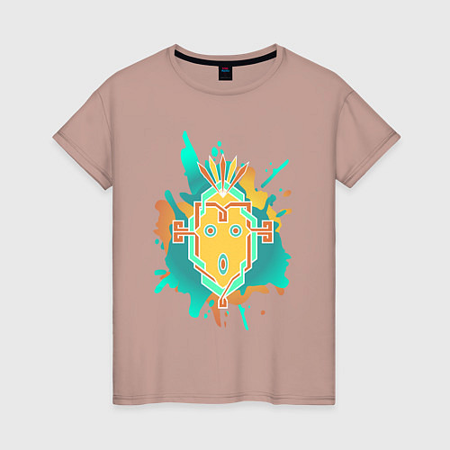 Женская футболка Кричащая маска / Пыльно-розовый – фото 1