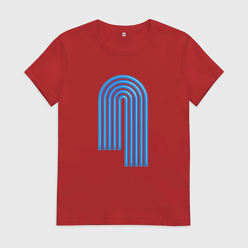 Женская футболка Голубой орнамент / Красный – фото 1