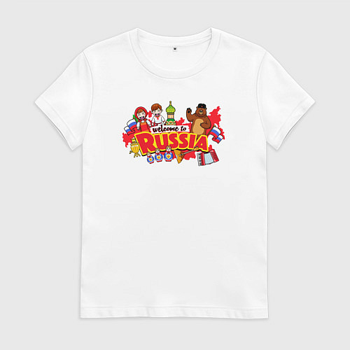 Женская футболка Welcome to Russia inscription / Белый – фото 1