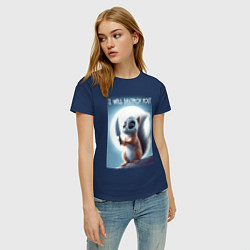 Футболка хлопковая женская I will destroy you - halloween, цвет: тёмно-синий — фото 2