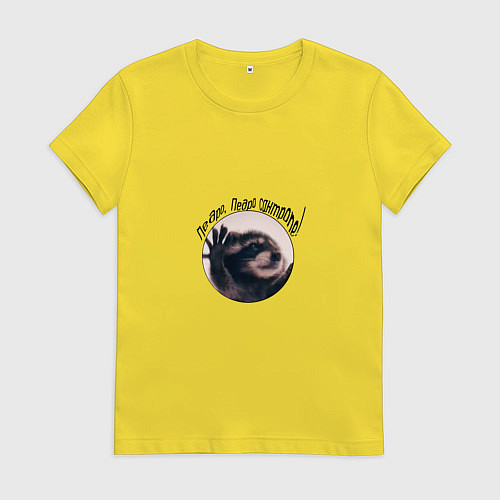 Женская футболка Енот Педро из Тик Ток / Желтый – фото 1