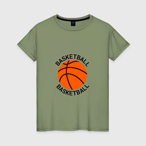 Женская футболка Эмблема баскетбольный мяч basketball / Авокадо – фото 1