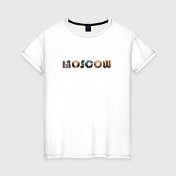Женская футболка Москва надпись с фотографиями