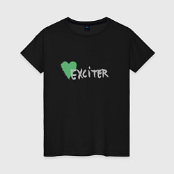 Футболка хлопковая женская Depeche Mode - Exciter logos, цвет: черный