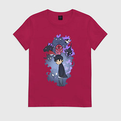Футболка хлопковая женская Поднятие уровня в одиночку Джину Сон охотник, цвет: маджента