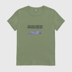 Женская футболка Котрастинация прокрастинация