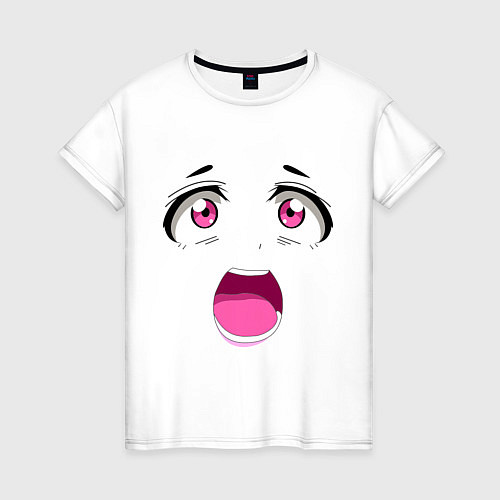 Женская футболка Лицо аниме / Белый – фото 1