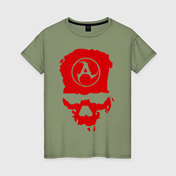 Футболка хлопковая женская Amatory Skull, цвет: авокадо