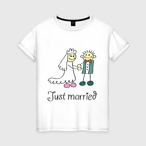 Женская футболка Just married / Белый – фото 1