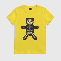 Футболка хлопковая женская Dead bear, цвет: желтый